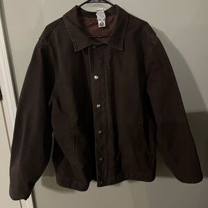 Mens Cowboy by Choice Branded For Life Canvas Denim Jacket Size XL Brown